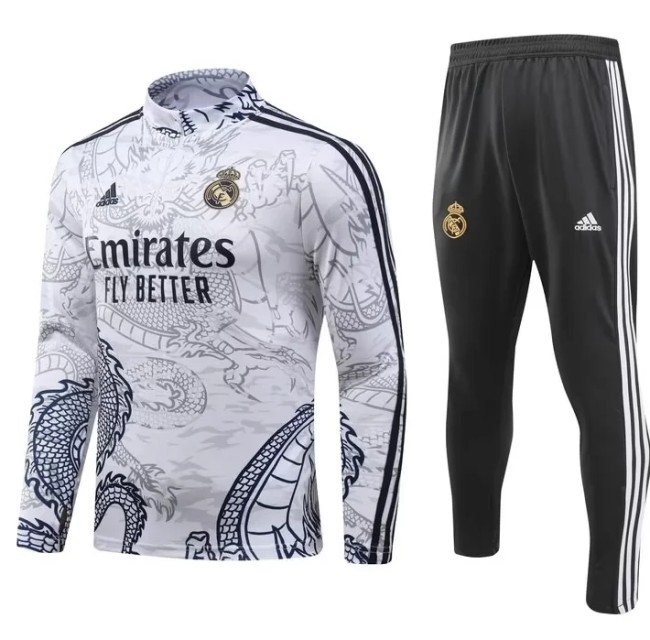 Real Madrid 2023/2024 1/4 zipper tracksuit Dragon white