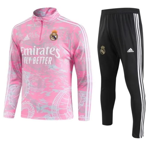 Real Madrid 2023/2024 1/4 zipper tracksuit Dragon pink