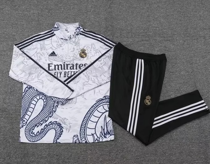 Real Madrid 2023/2024 1/4 zipper tracksuit Dragon white