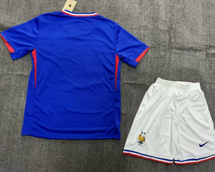 France Nation team 2024 home full set kit (Adult and Kids)  Mbappe