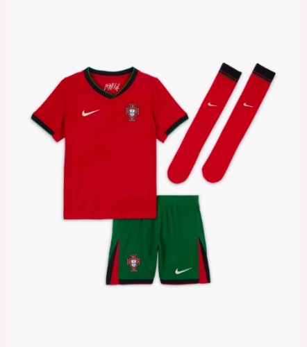 Portugal Nation team 2024 home full set kit (Adult and Kids) Ronaldo