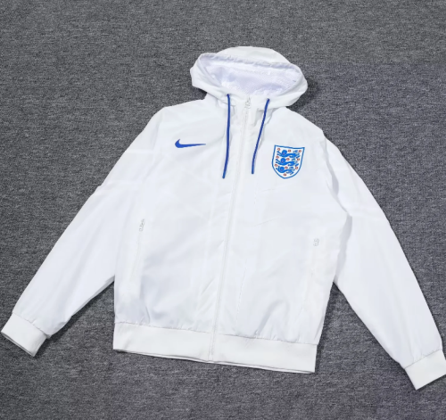 England 2024 windbreaker coat white