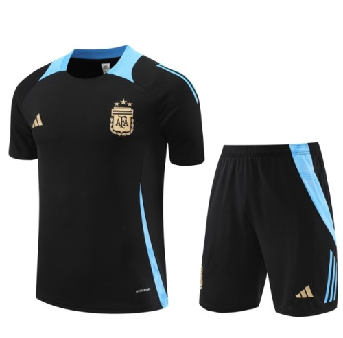 Argentina 2024 short sleeve and shorts tracksuit black