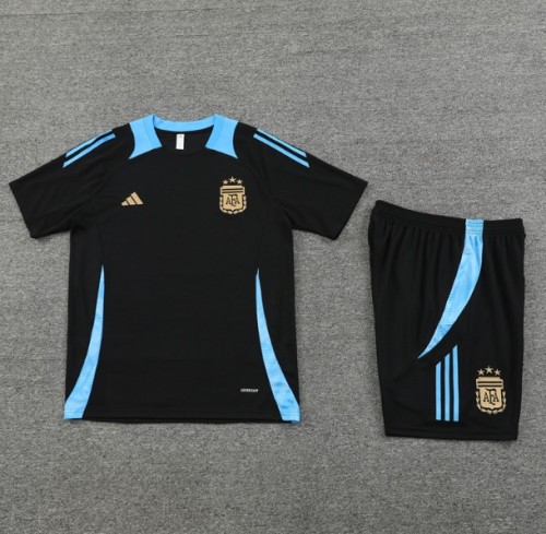 Argentina 2024 short sleeve and shorts tracksuit black