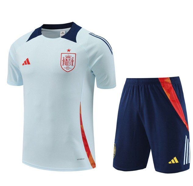 Spain 2024 Short sleeve tracksuit light blue