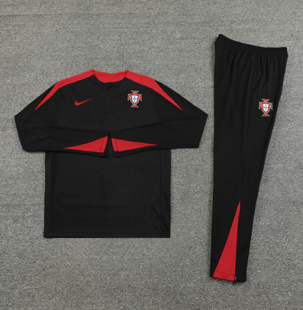 Portugal 2024/2025 1/4 zipper tracksuit Black