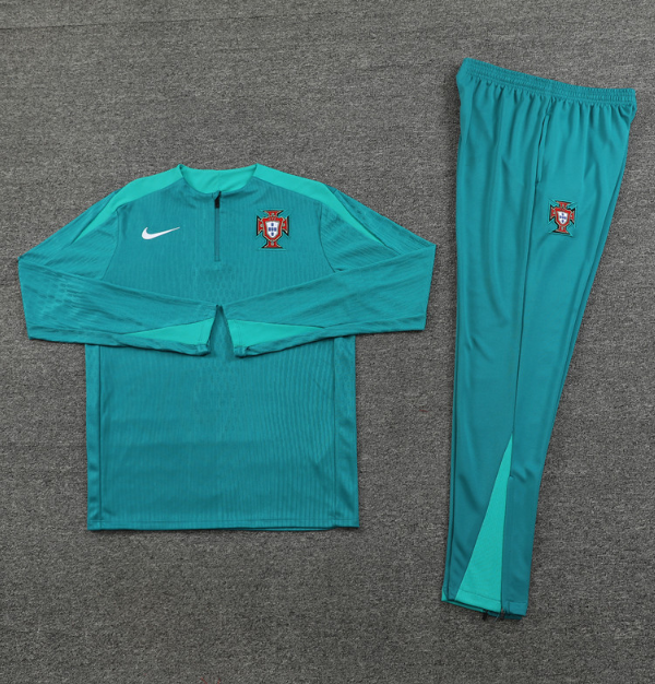 Portugal 2024/2025 1/4 zipper tracksuit light green
