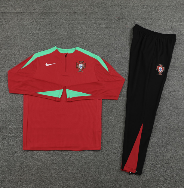 Portugal 2024/2025 1/4 zipper tracksuit red