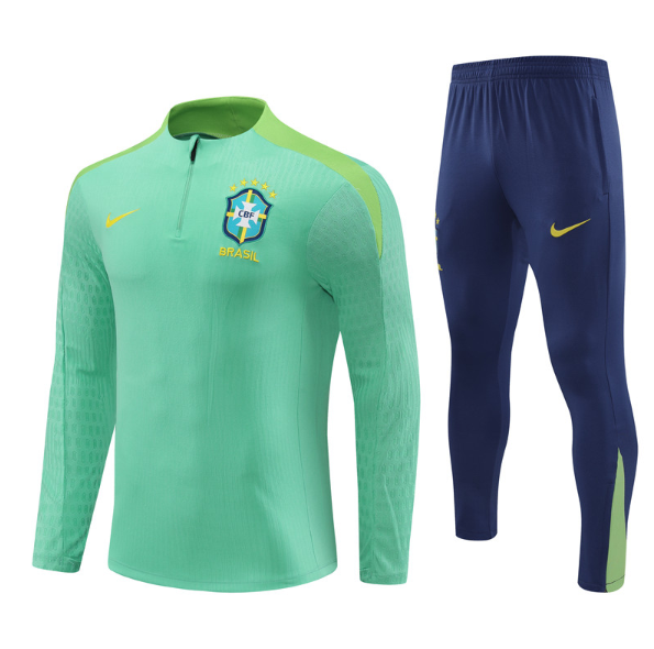 Brazil 2024 1/4 zipper tracksuit light green