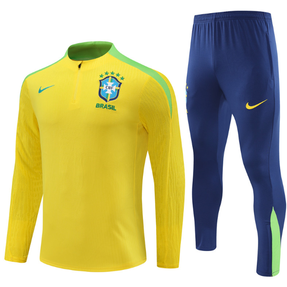 Brazil 2024 1/4 zipper tracksuit yellow