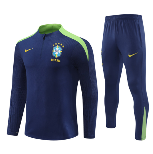Brazil 2024 1/4 zipper tracksuit royal blue