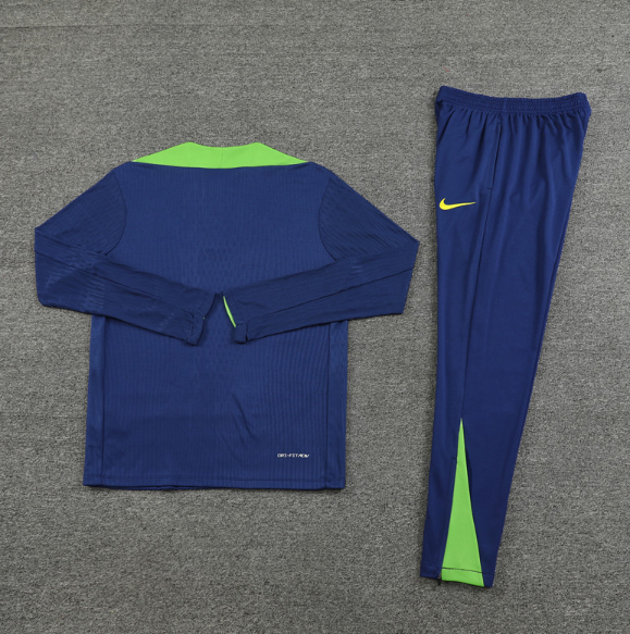 Brazil 2024 1/4 zipper tracksuit royal blue