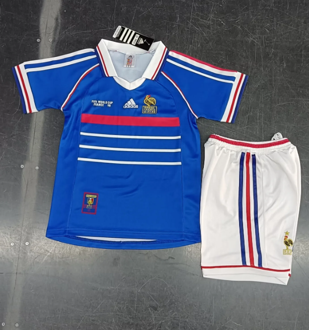 France 1998 home retro kids kit (top+shorts)