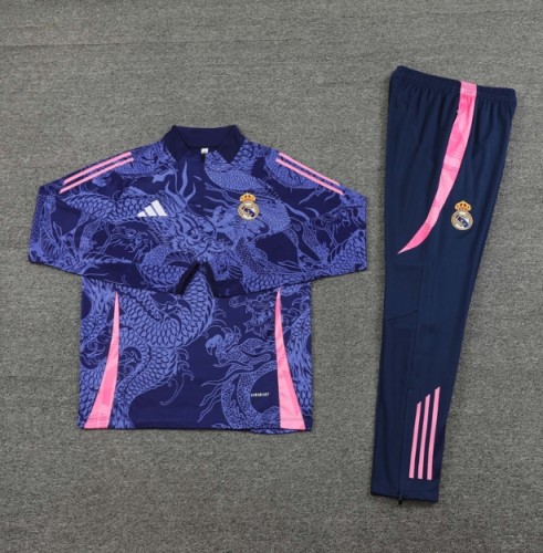 Real Madrid 2024/2025 1/4 zipper tracksuit dragon blue