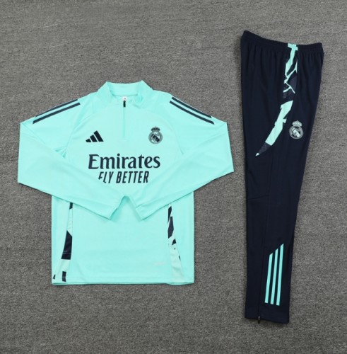 Real Madrid 2024/2025 1/4 zipper tracksuit light green