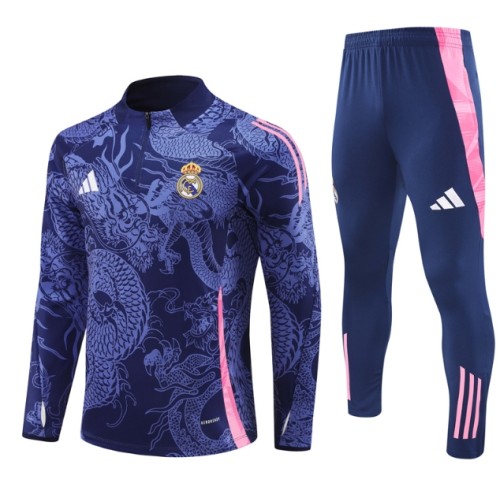 Real Madrid 2024/2025 1/4 zipper tracksuit dragon blue