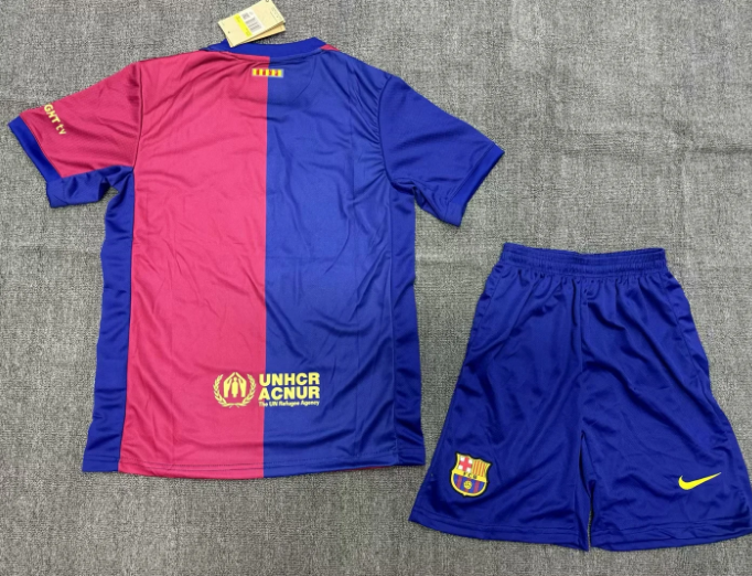 UCL Barcelona 2024/2025 home full set kit (Adult and Kids)