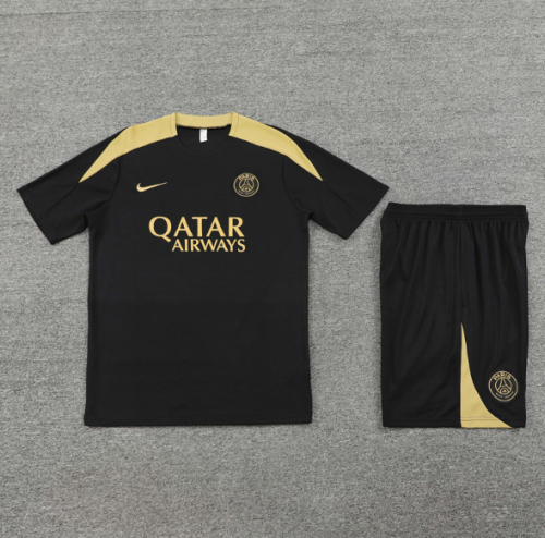 Paris Saint-Germain PSG 2024/2025 short sleeve and shorts tracksuit black