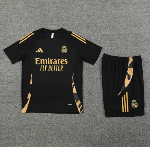 Real Madrid 2024/2025 short sleeve and shorts tracksuit black