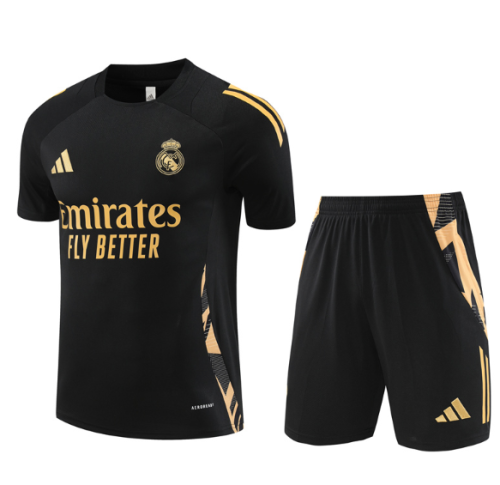 Real Madrid 2024/2025 short sleeve and shorts tracksuit black