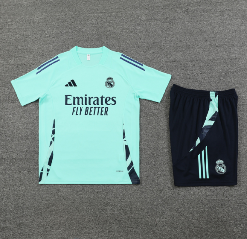 Real Madrid 2024/2025 short sleeve and shorts tracksuit light green