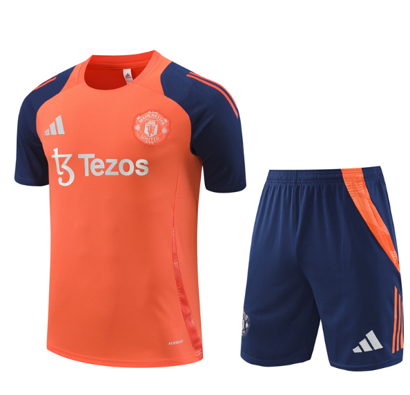 Manchester United 2024/2025 short sleeve and shorts tracksuit Orange
