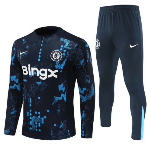 Chelsea 2024/2025 1/4 zipper tracksuit camouflage dark blue