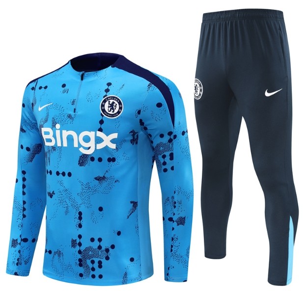 Chelsea 2024/2025 1/4 zipper tracksuit camouflage blue