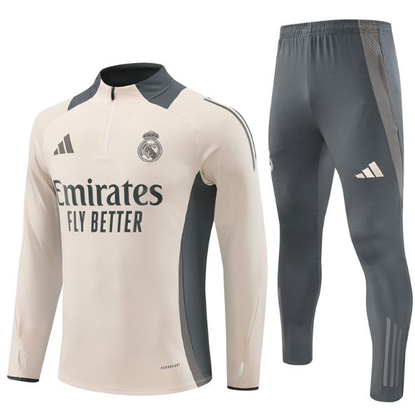Real Madrid 2024/2025 1/4 zipper tracksuit light yellow