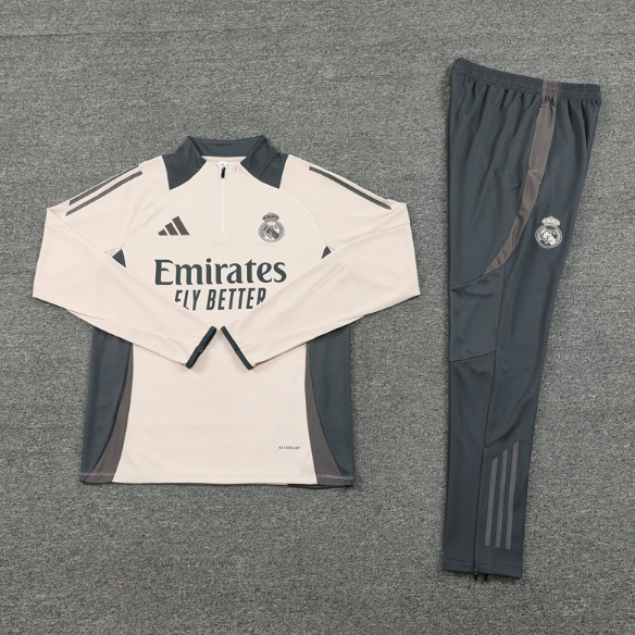 Real Madrid 2024/2025 1/4 zipper tracksuit light yellow