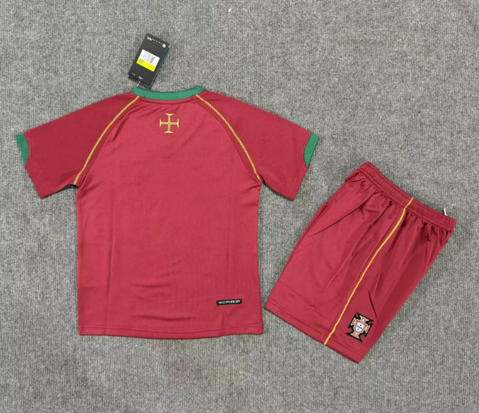 Portugal 2006 home retro kids kit (top+shorts)
