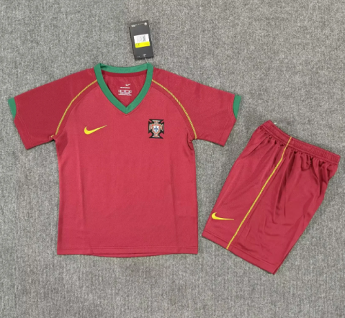 Portugal 2006 home retro kids kit (top+shorts)