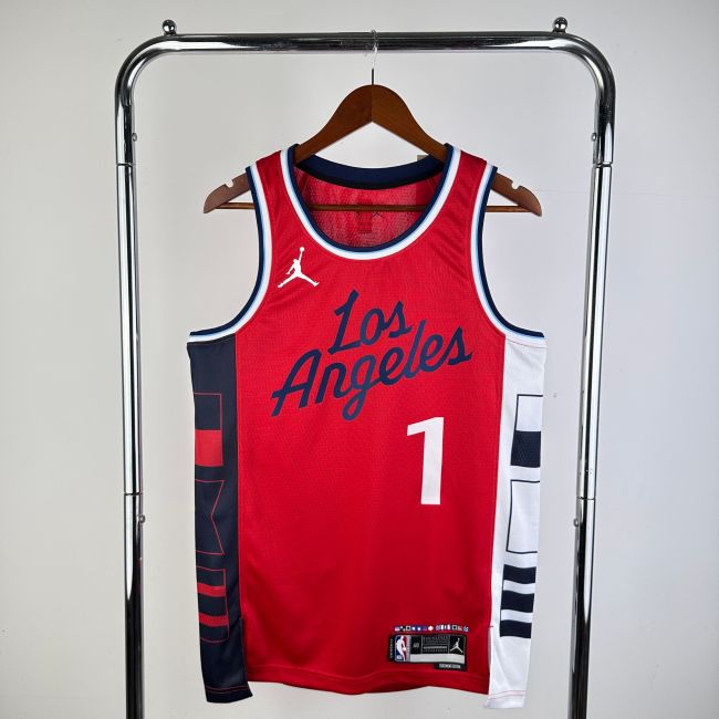 LA Clippers NBA Shirt 2025 Season Red HARDEN 1