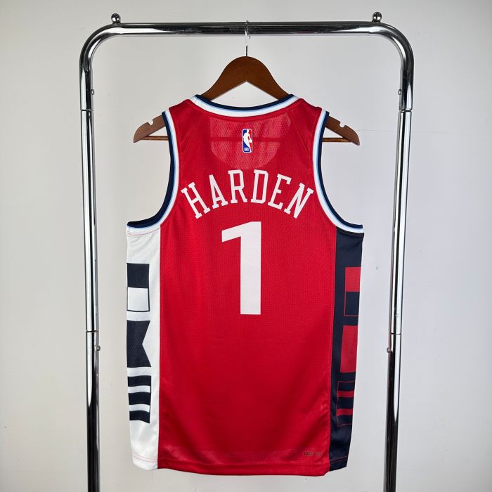 LA Clippers NBA Shirt 2025 Season Red HARDEN 1