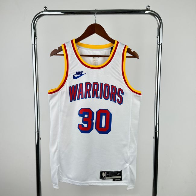 Golden State Warriors NBA Retro Shirt 2025 season White Curry 30