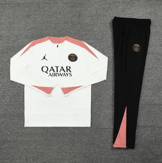 Paris Saint-Germain PSG 2024/2025 1/4 zipper JD tracksuit white
