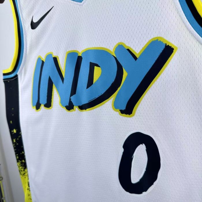 Indiana Pacers NBA Shirt 2025 Season City version HALIBURTON 0