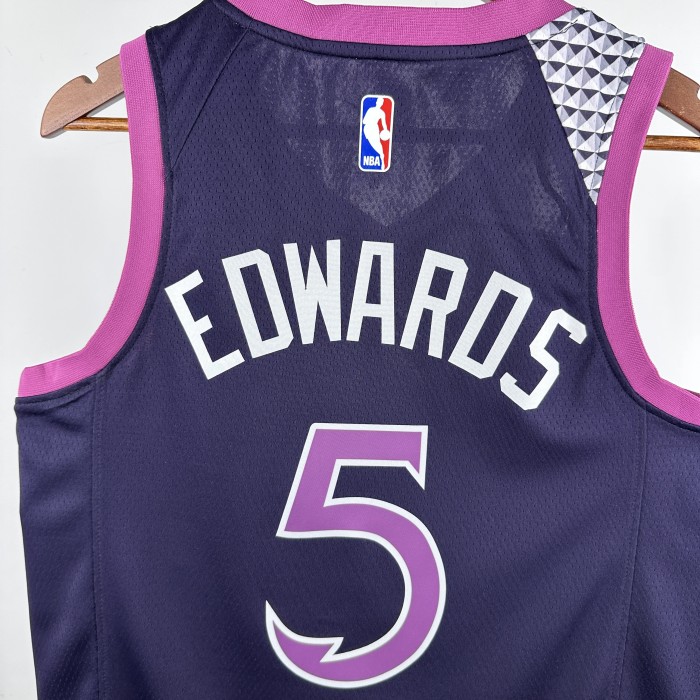 Minnesota Timberwolves NBA shirt Dark purple EDWARDS 5