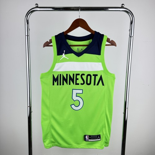 Minnesota Timberwolves NBA shirt Fluorescent Green  EDWARDS 5