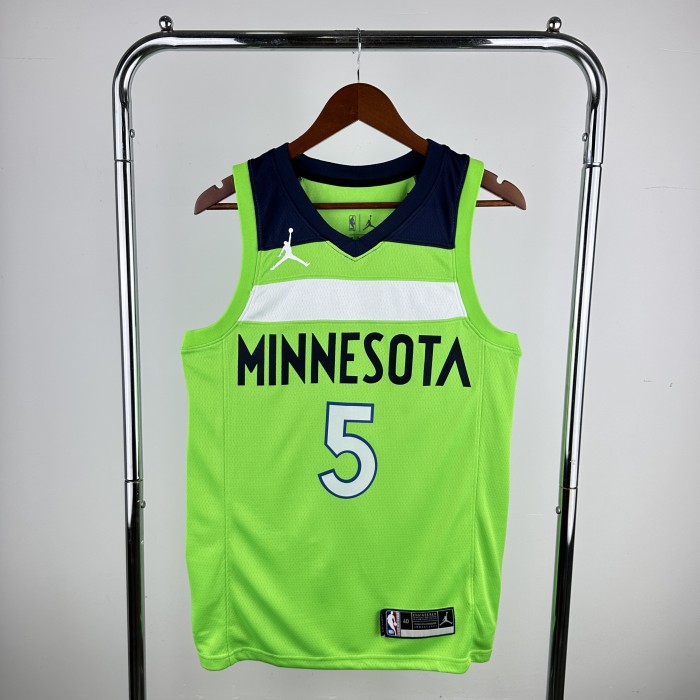 Minnesota Timberwolves NBA shirt Fluorescent Green  EDWARDS 5