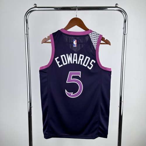 Minnesota Timberwolves NBA shirt Dark purple EDWARDS 5