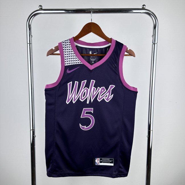 Minnesota Timberwolves NBA shirt Dark purple EDWARDS 5