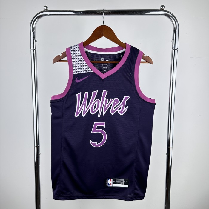 Minnesota Timberwolves NBA shirt Dark purple EDWARDS 5