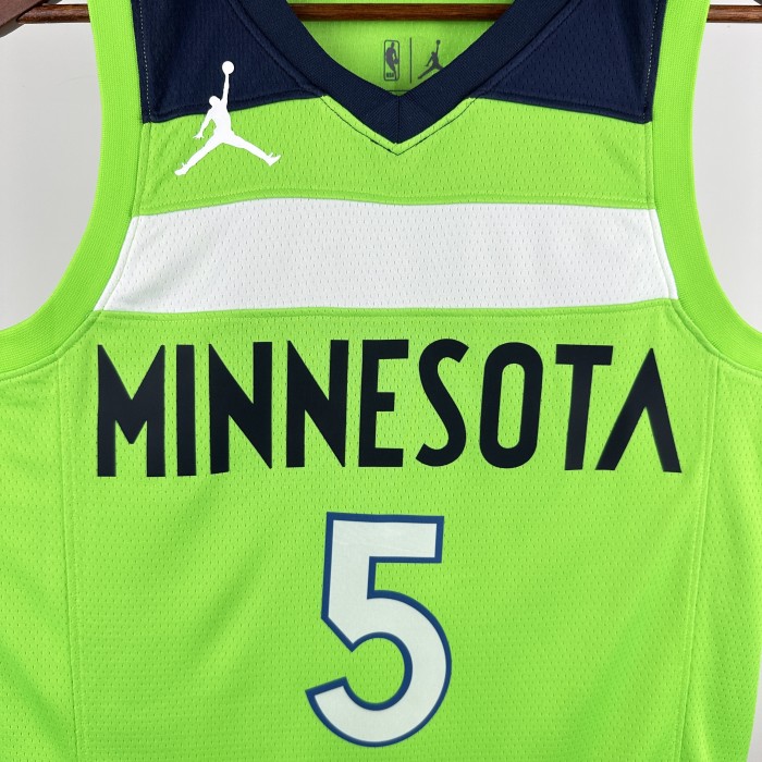 Minnesota Timberwolves NBA shirt Fluorescent Green  EDWARDS 5