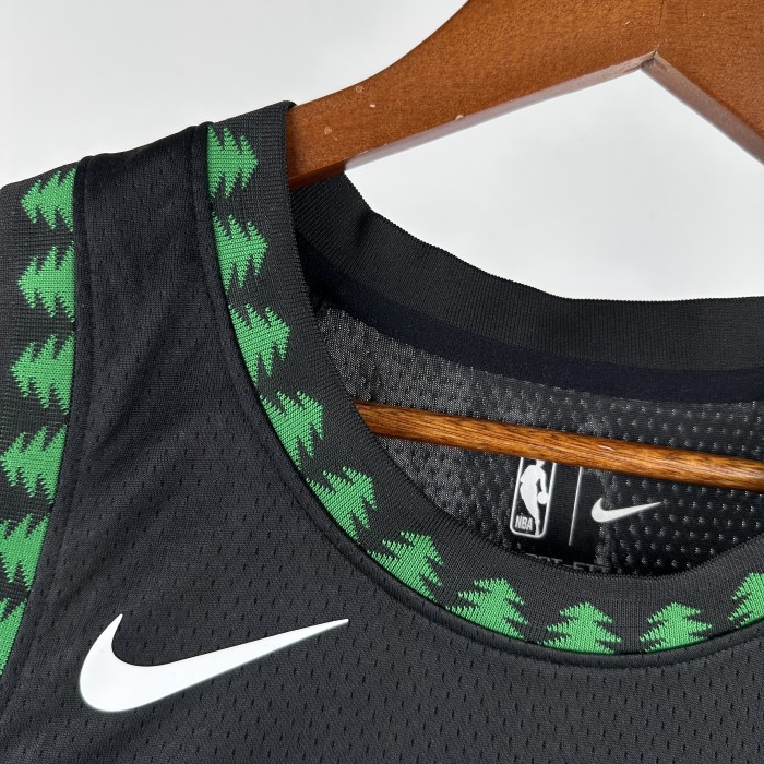 Minnesota Timberwolves NBA shirt 2018 season Retro Version Black EDWARDS 5