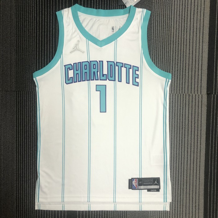 Charlotte Hornets NBA Shirt 75th White BALL 1