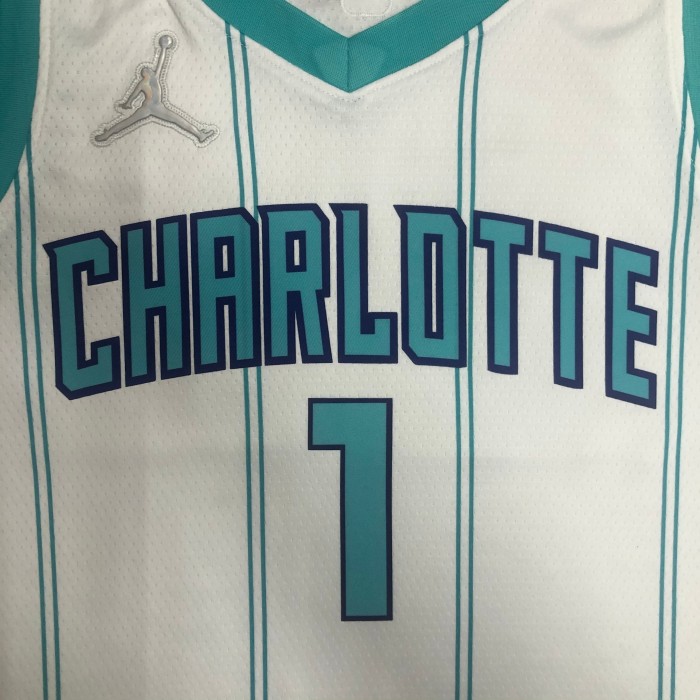 Charlotte Hornets NBA Shirt 75th White BALL 1