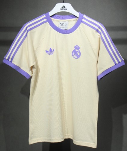 Real Madrid retro cotton shirt light yellow