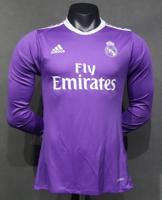 Real Madrid 2016/2017 away retro shirt Player version long-sleeve Ronaldo