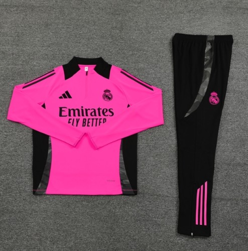 Real Madrid 2024/2025 1/4 zipper tracksuit Rose Red
